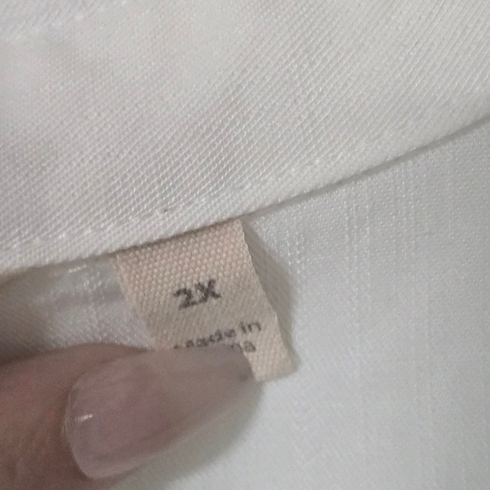 Soft Surroundings Button Down Shirt Womens 2X White Tencel Coastal Minimalist - Picture 5 of 6